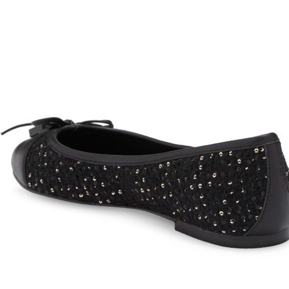 Kurt Geiger Black Leather & Tweed Flats - Size 9 NEW - Picture 3 of 7